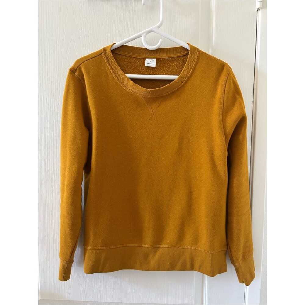 Amazon Essentials Mustard Yellow Crewneck Sweatshirt Fitted Medium
